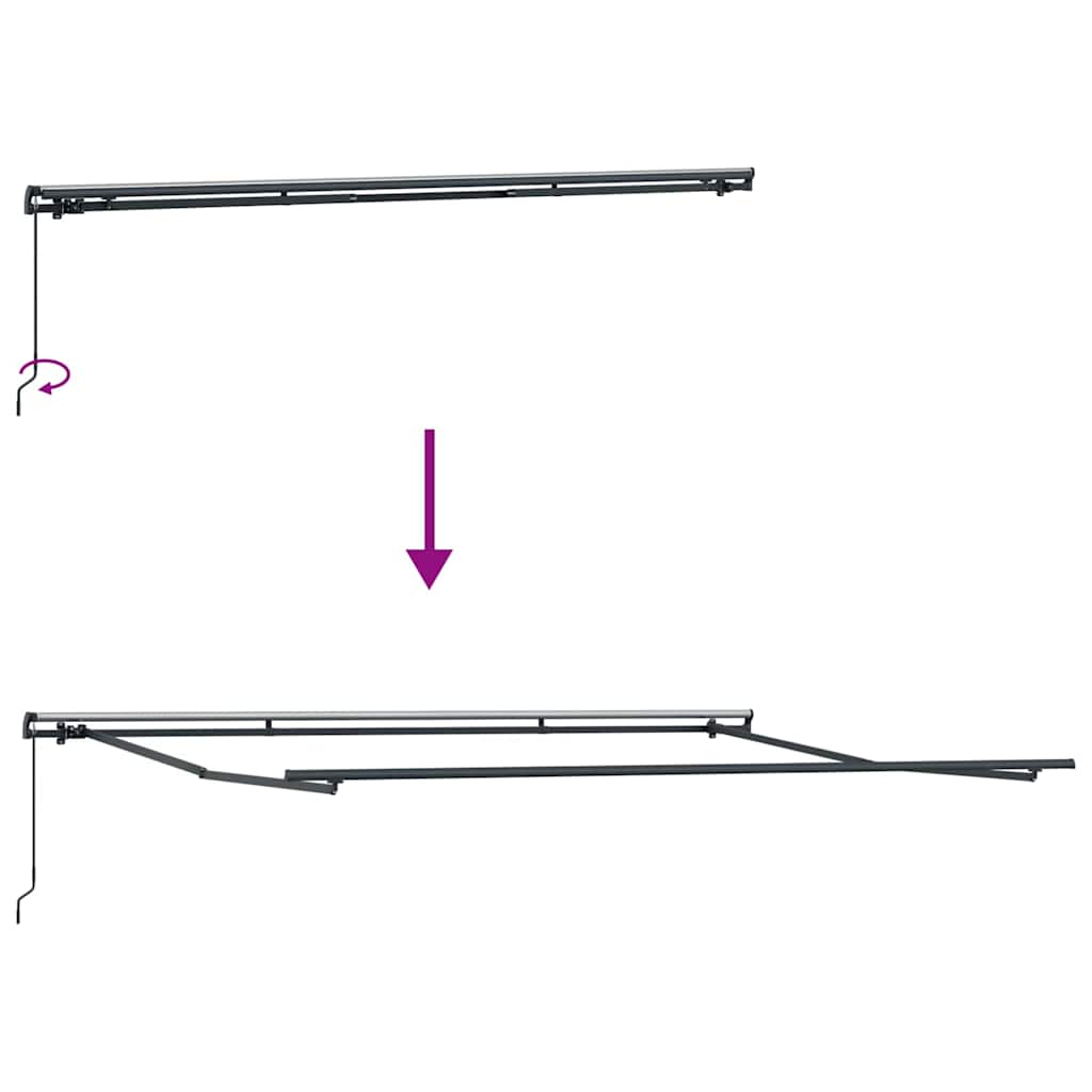 Markise Manual Antrasitt 4 × 3 m Metall
