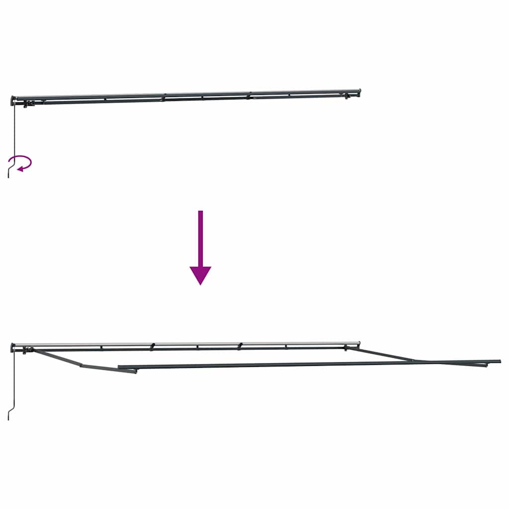 Markise Manual Antrasitt 6 x 3 m Metall