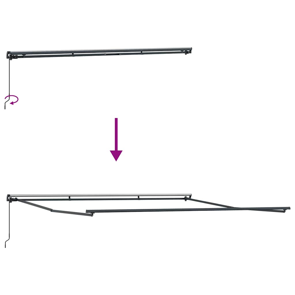 Markise Manual Antrasitt 5 × 3,5 m Metall
