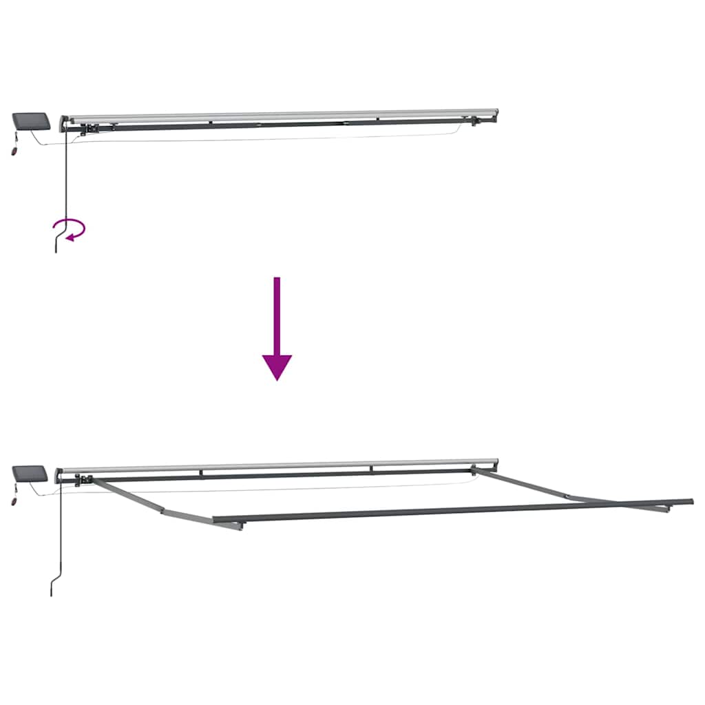 Markise med Manual Antrasitt 4 × 3 m Metall