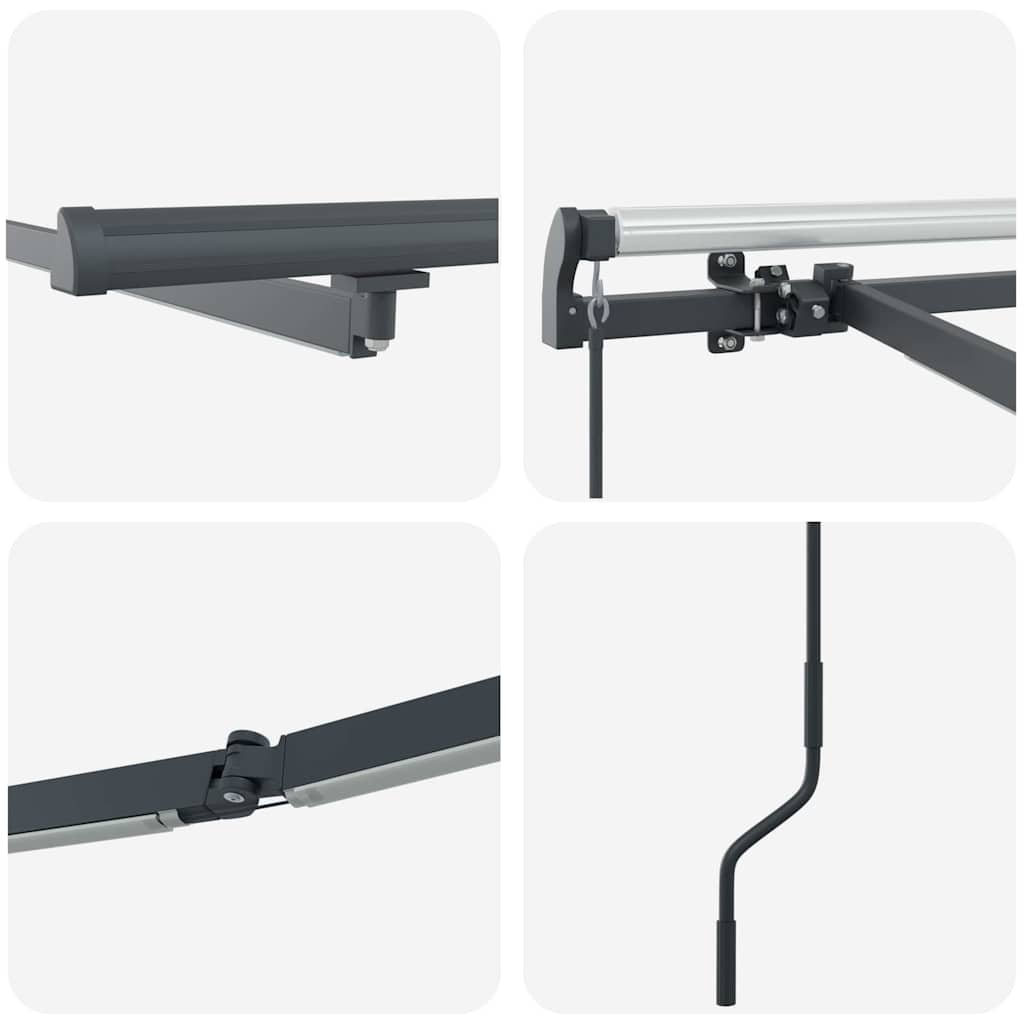 Markise med Manual Antrasitt 4,5 × 3,5 m Metall