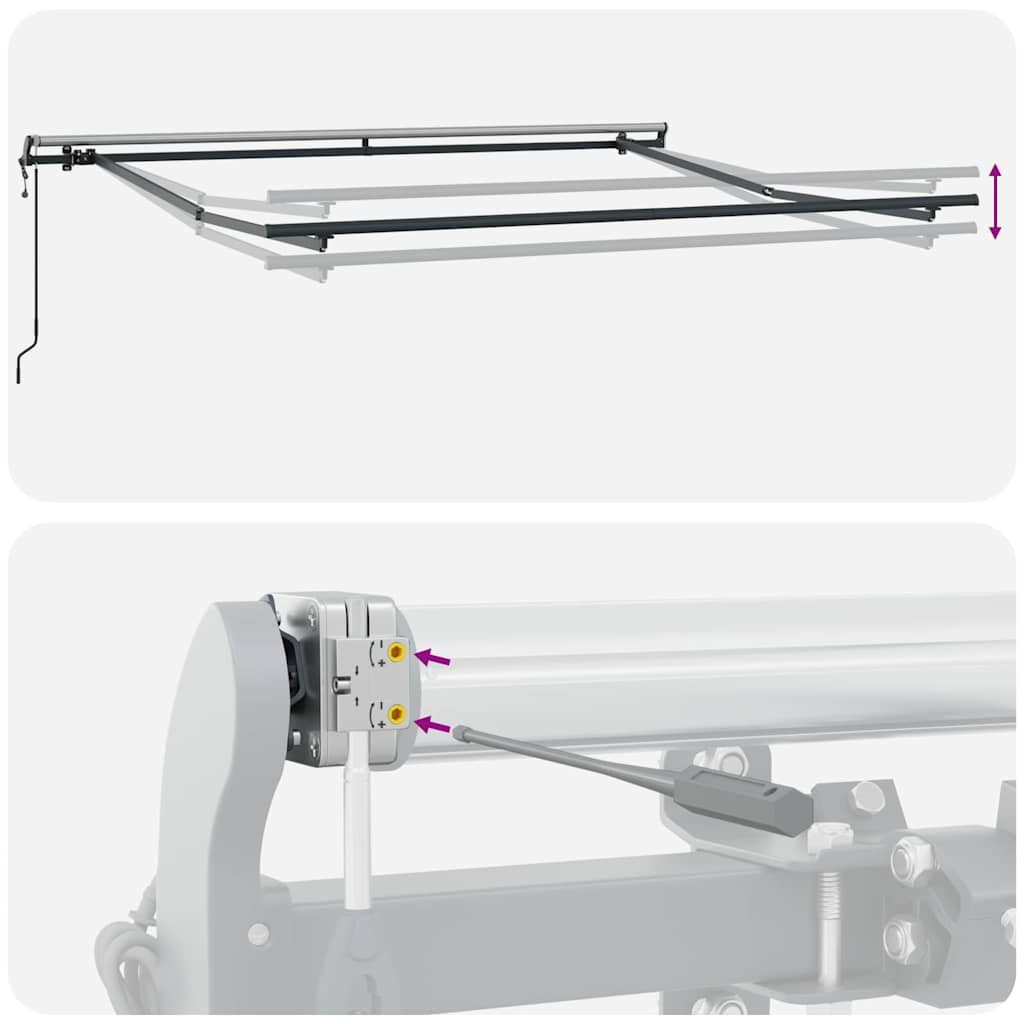 Markise Manual Antrasitt 3 x 2,5 m Metall