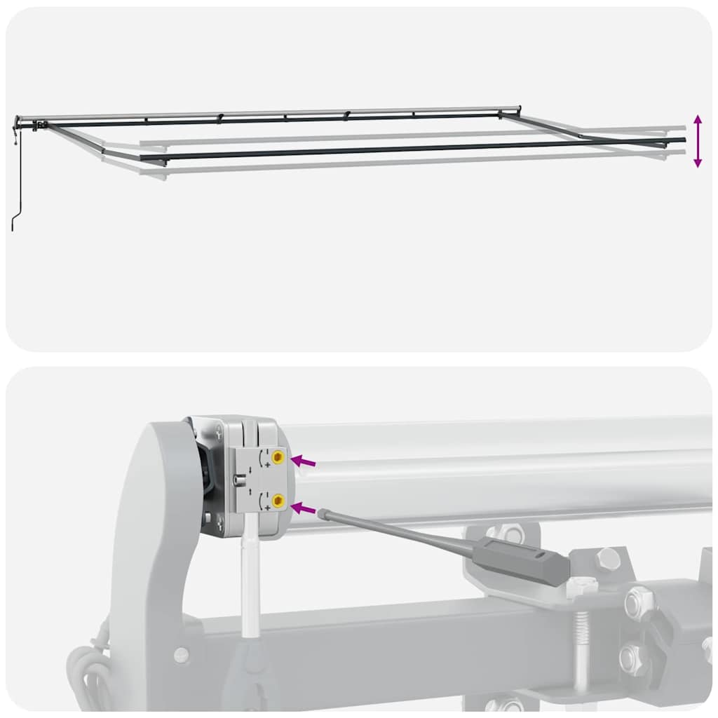 Markise Manual Antrasitt 6 x 3 m Metall