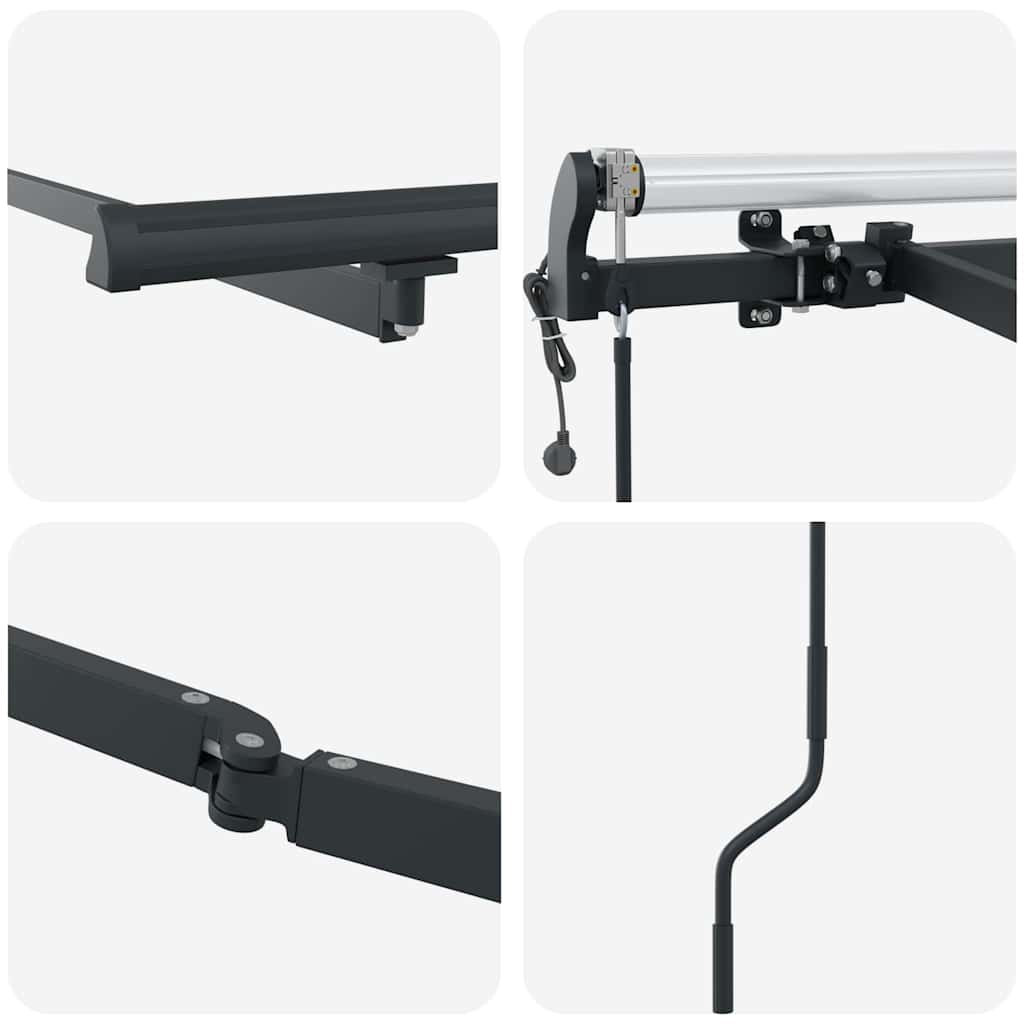Markise Manual Antrasitt 4 × 3,5 m Metall