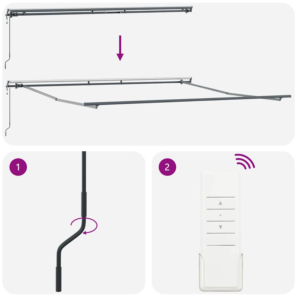 Markise Manual Antrasitt 4,5 × 3,5 m Metall