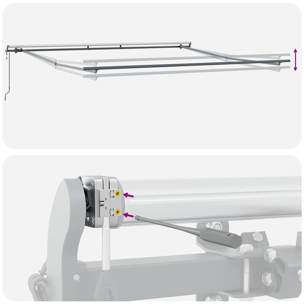 Markise Manual Antrasitt 5 × 3,5 m Metall