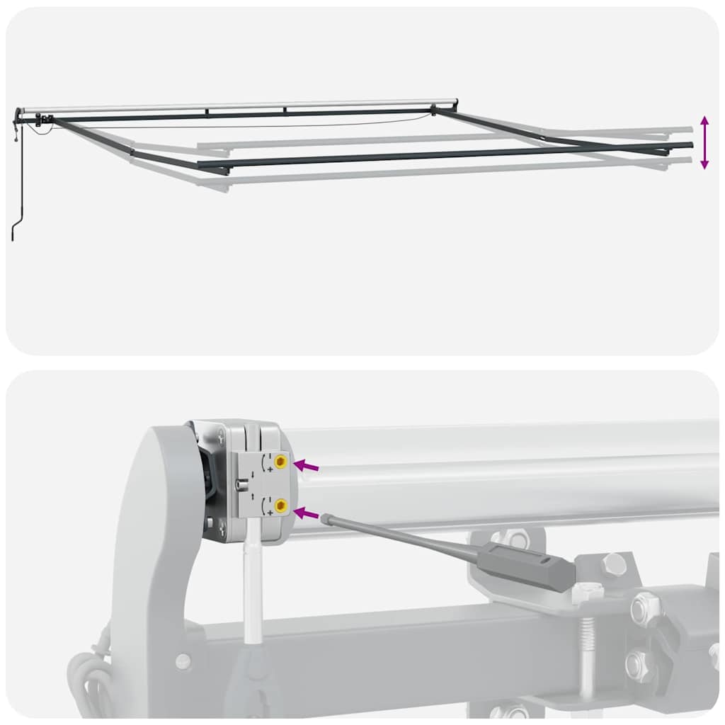 Markise med Antrasitt 4,5 × 3,5 m Metall