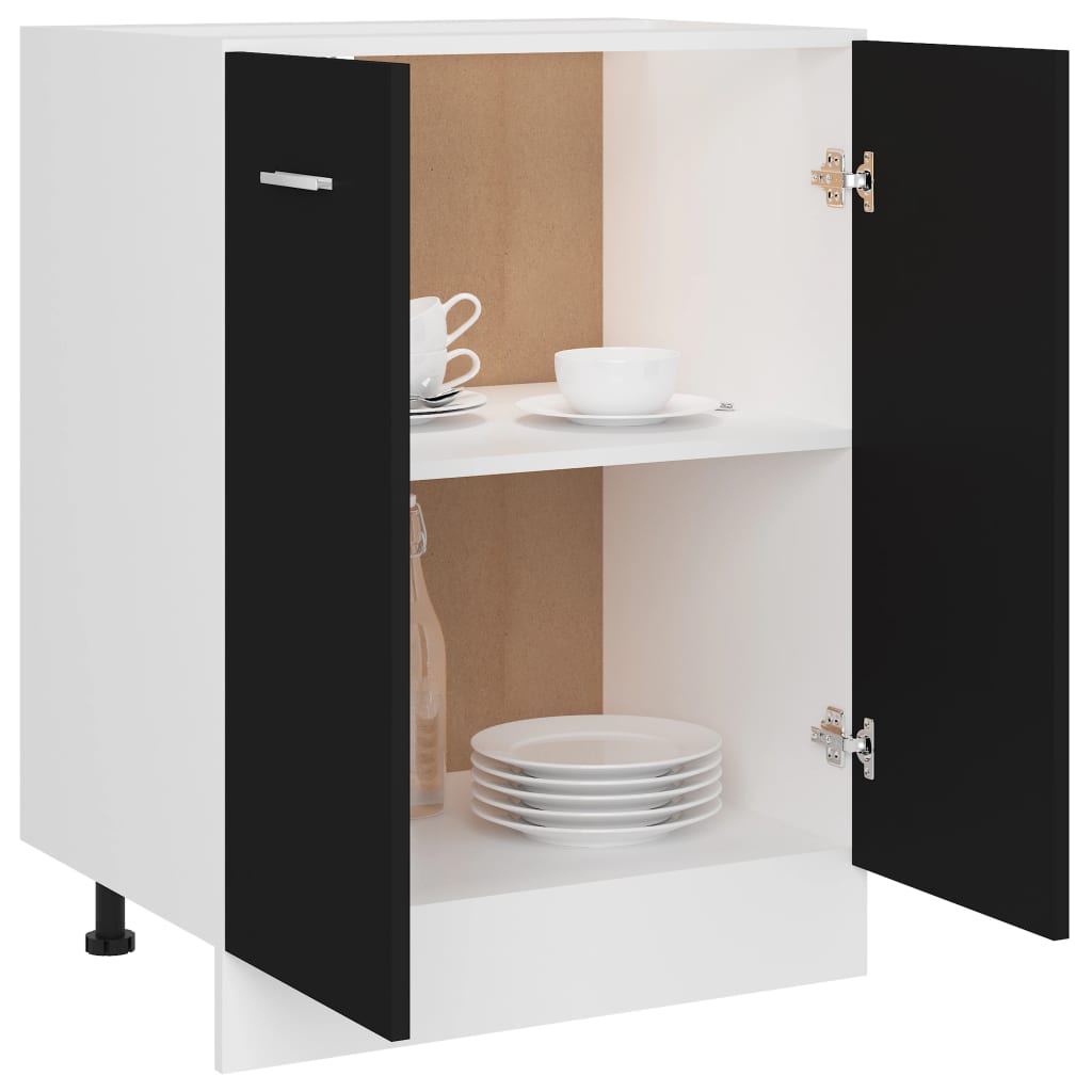Bunnskap svart 60x46x81,5 cm konstruert tre