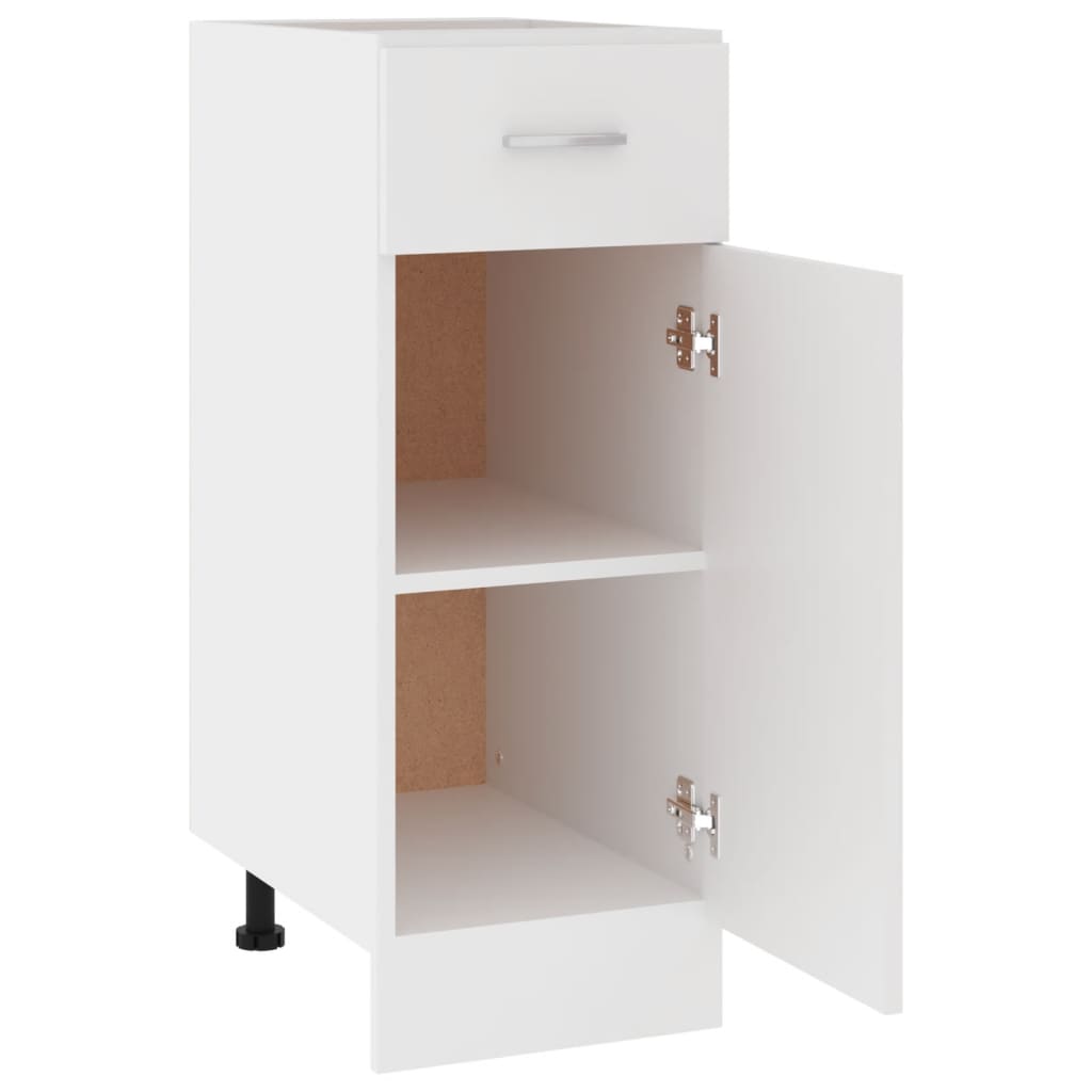 Bunnskap med skuff hvit 30x46x81,5 cm konstruert tre