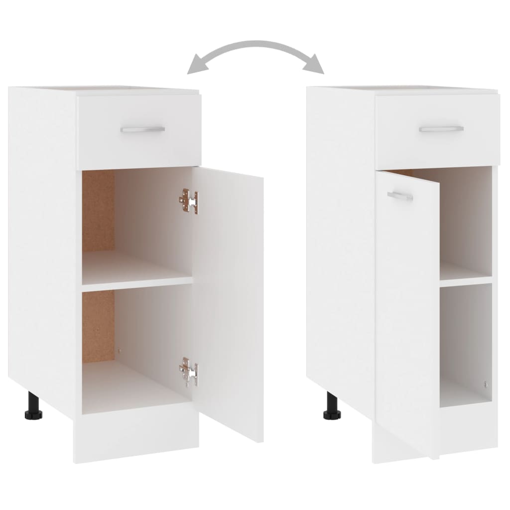 Bunnskap med skuff hvit 30x46x81,5 cm konstruert tre