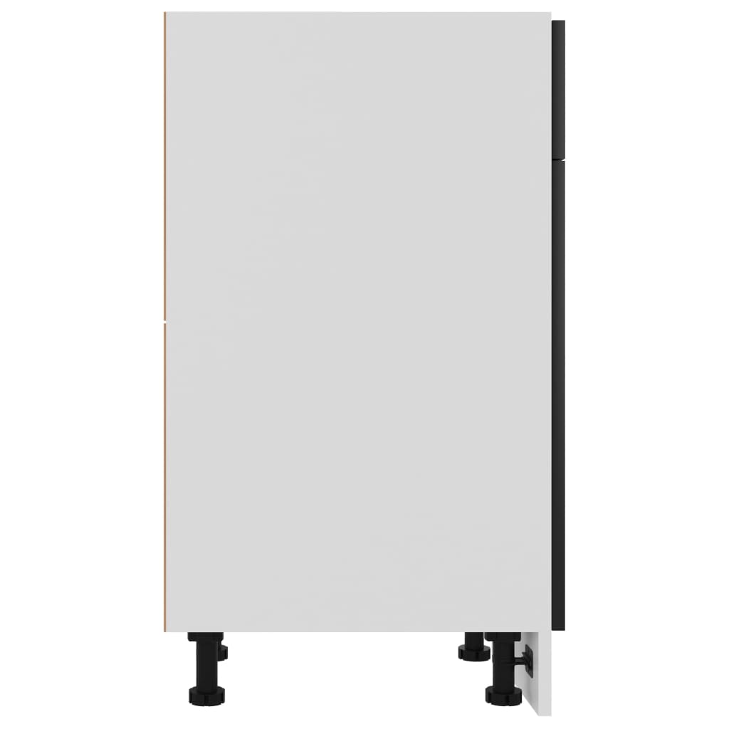 Bunnskap med skuff svart 30x46x81,5 cm sponplate