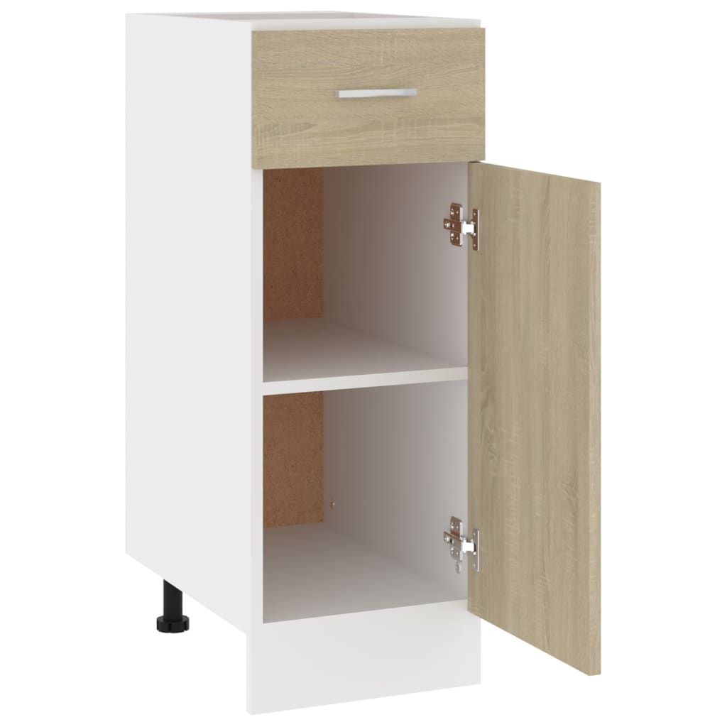 Bunnskap med skuff sonoma eik 30x46x81,5 cm konstruert tre