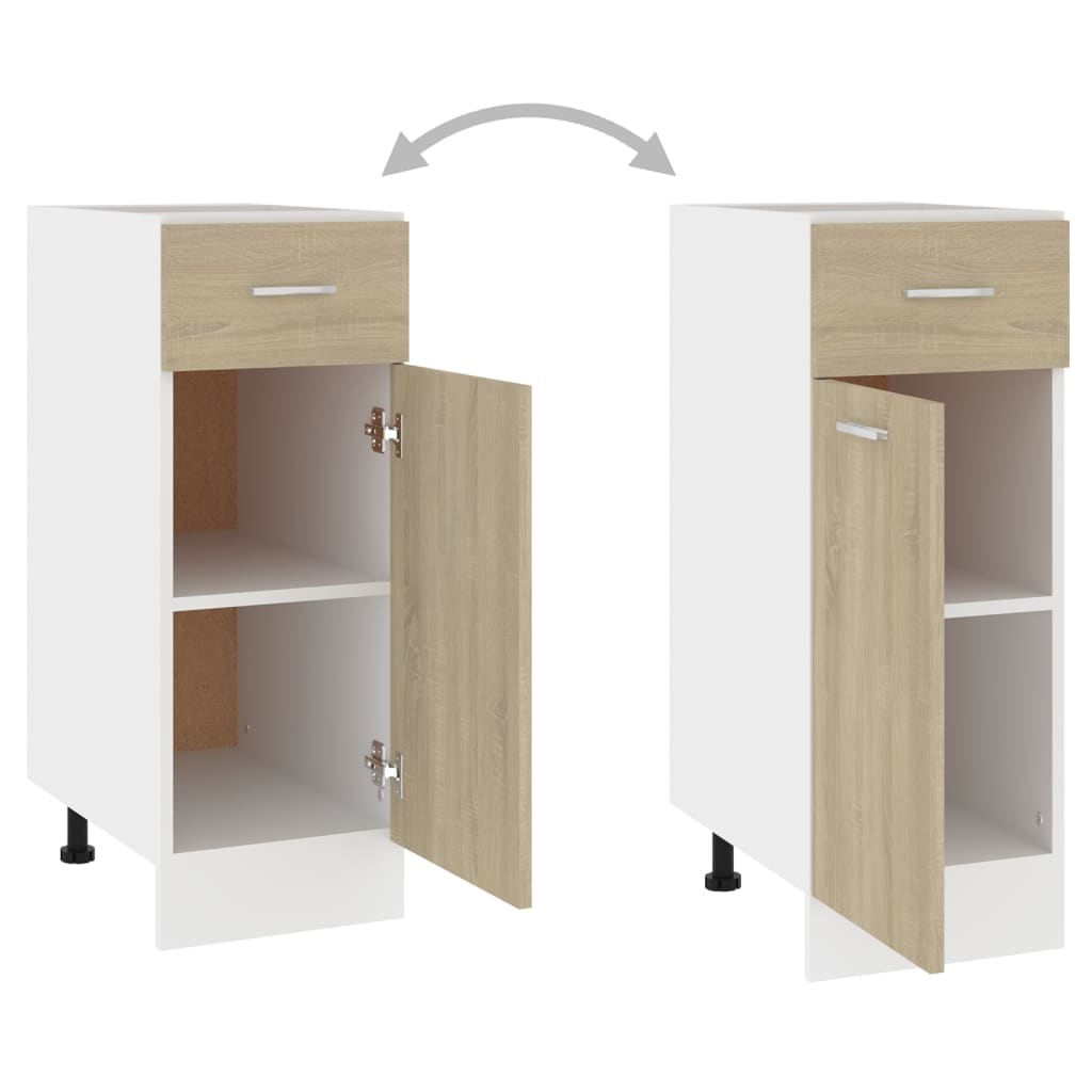 Bunnskap med skuff sonoma eik 30x46x81,5 cm konstruert tre