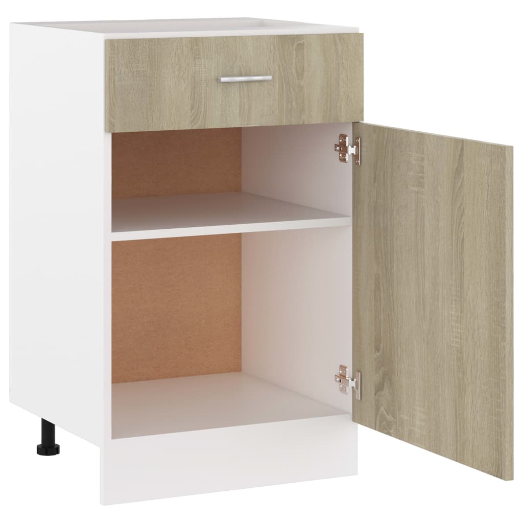 Bunnskap med skuff sonoma eik 50x46x81,5 cm konstruert tre