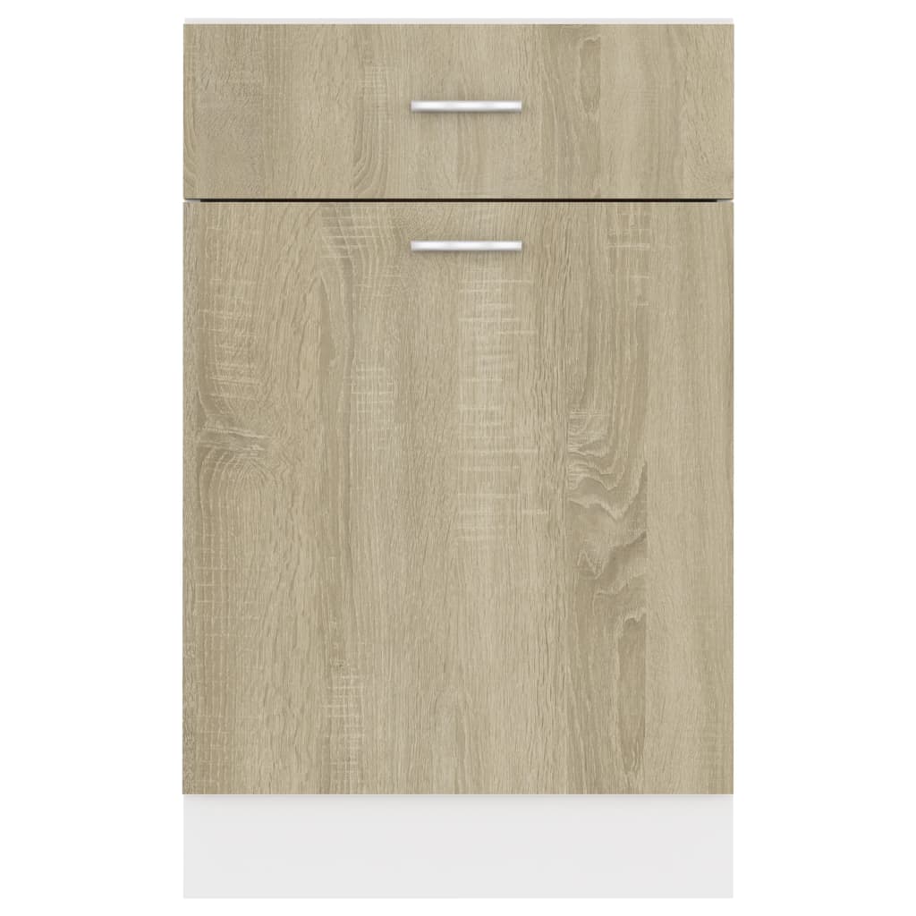 Bunnskap med skuff sonoma eik 50x46x81,5 cm konstruert tre