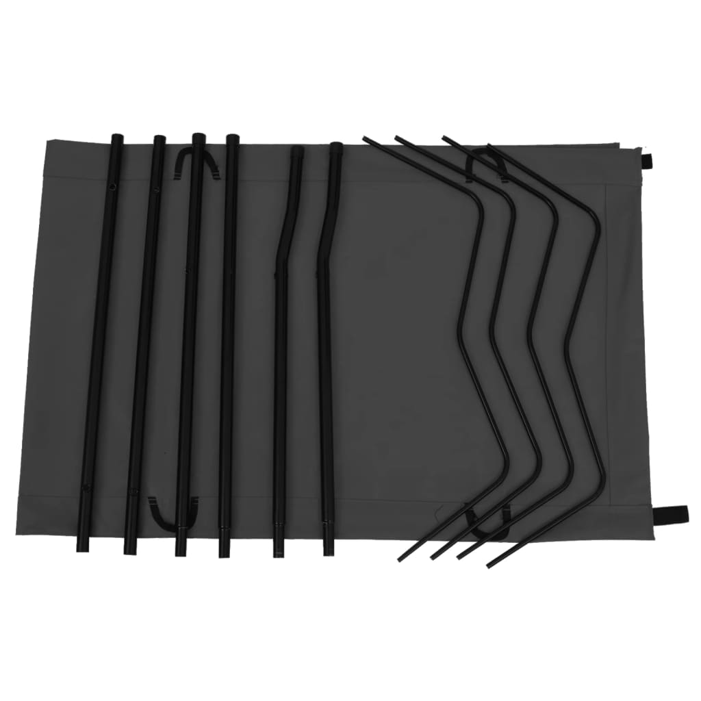 Campingsenger 2 stk 180x60x19 cm oxfordstoff og stål svart