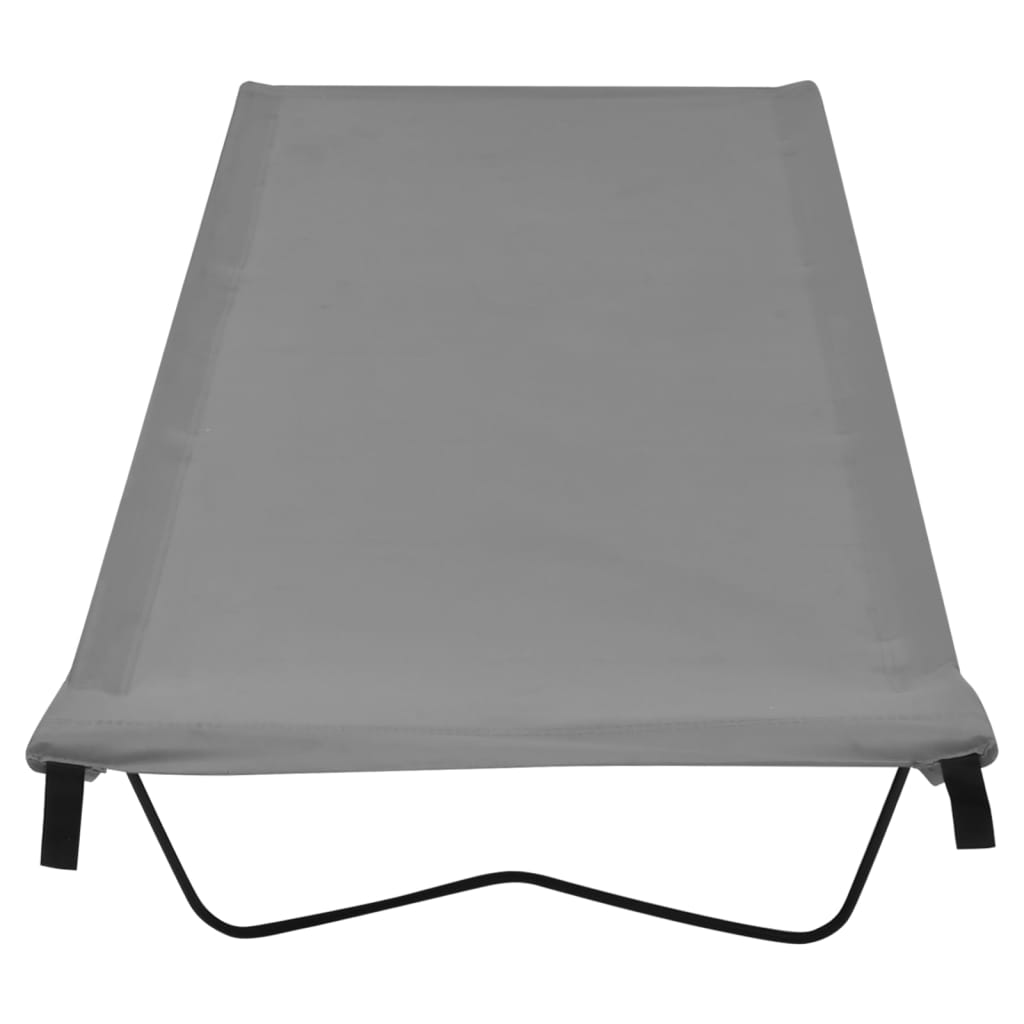 Campingsenger 2 stk 180x60x19 cm oxfordstoff og stål grå