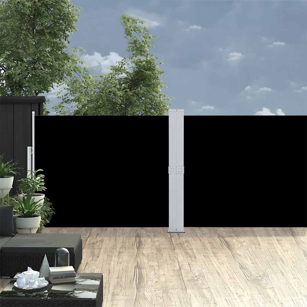 Uttrekkbar sidemarkise 140x1200 cm svart
