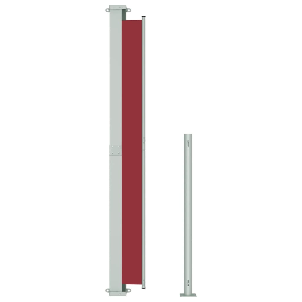 Uttrekkbar sidemarkise 180x500 cm rød