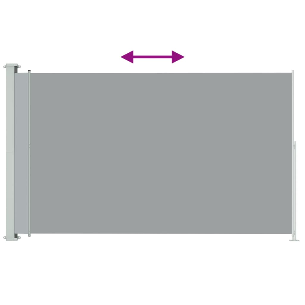 Uttrekkbar sidemarkise 200x300 cm grå
