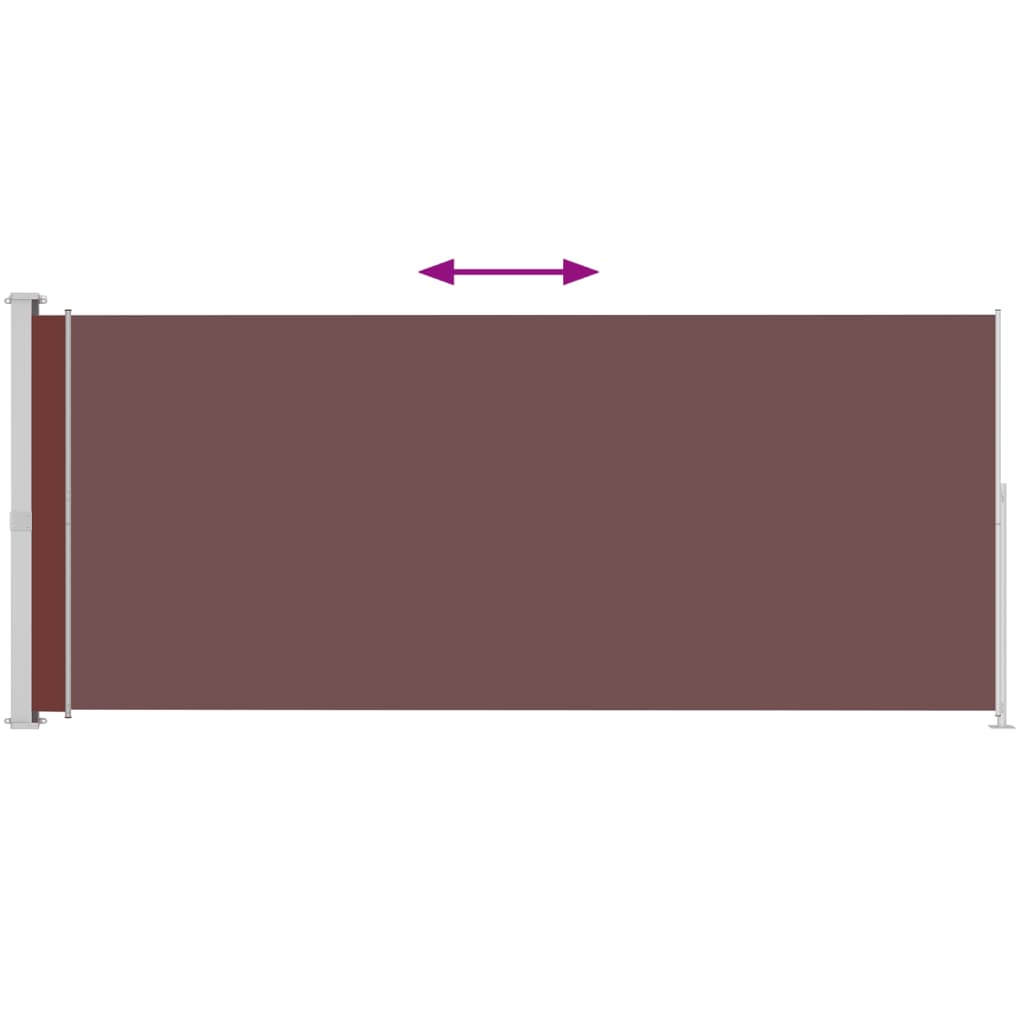 Uttrekkbar sidemarkise 200x500 cm brun