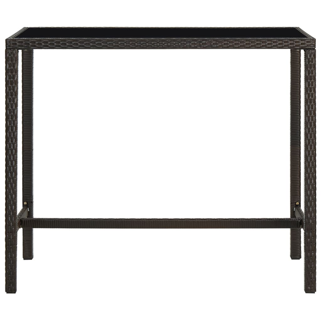 Hagebarbord brun 130x60x110 cm polyrotting og glass