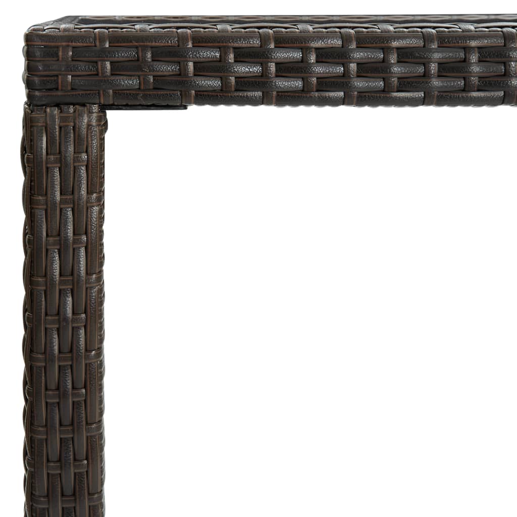 Hagebarbord brun 130x60x110 cm polyrotting og glass