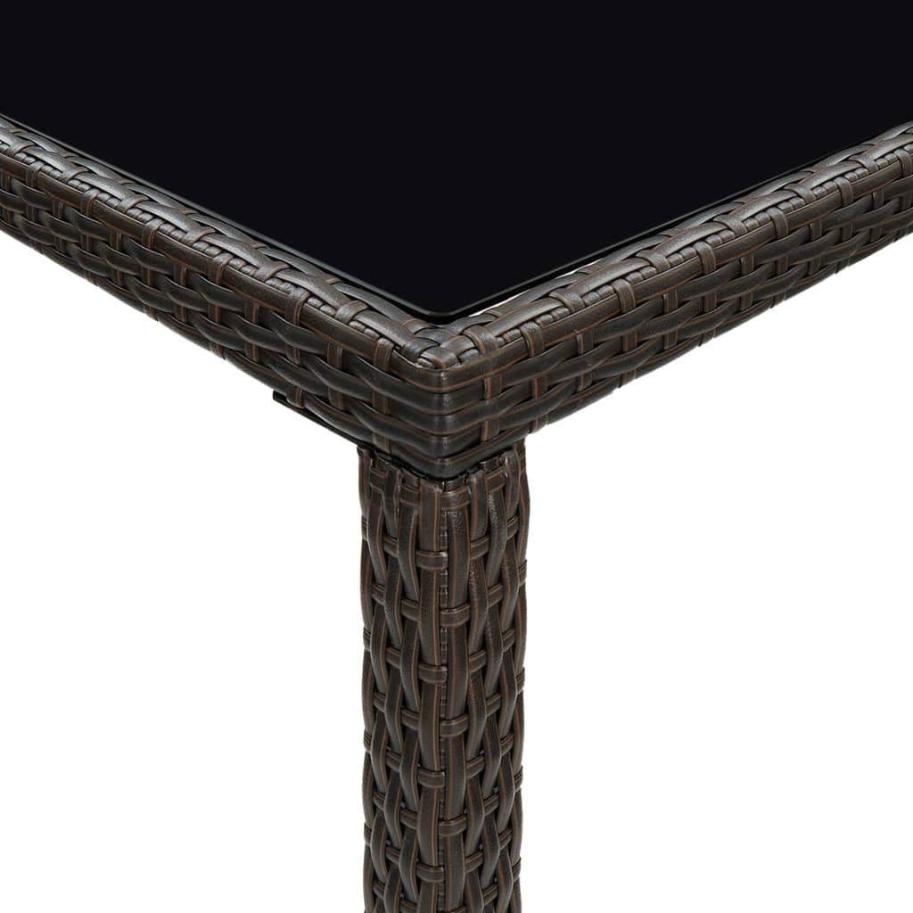 Hagebarbord brun 130x60x110 cm polyrotting og glass