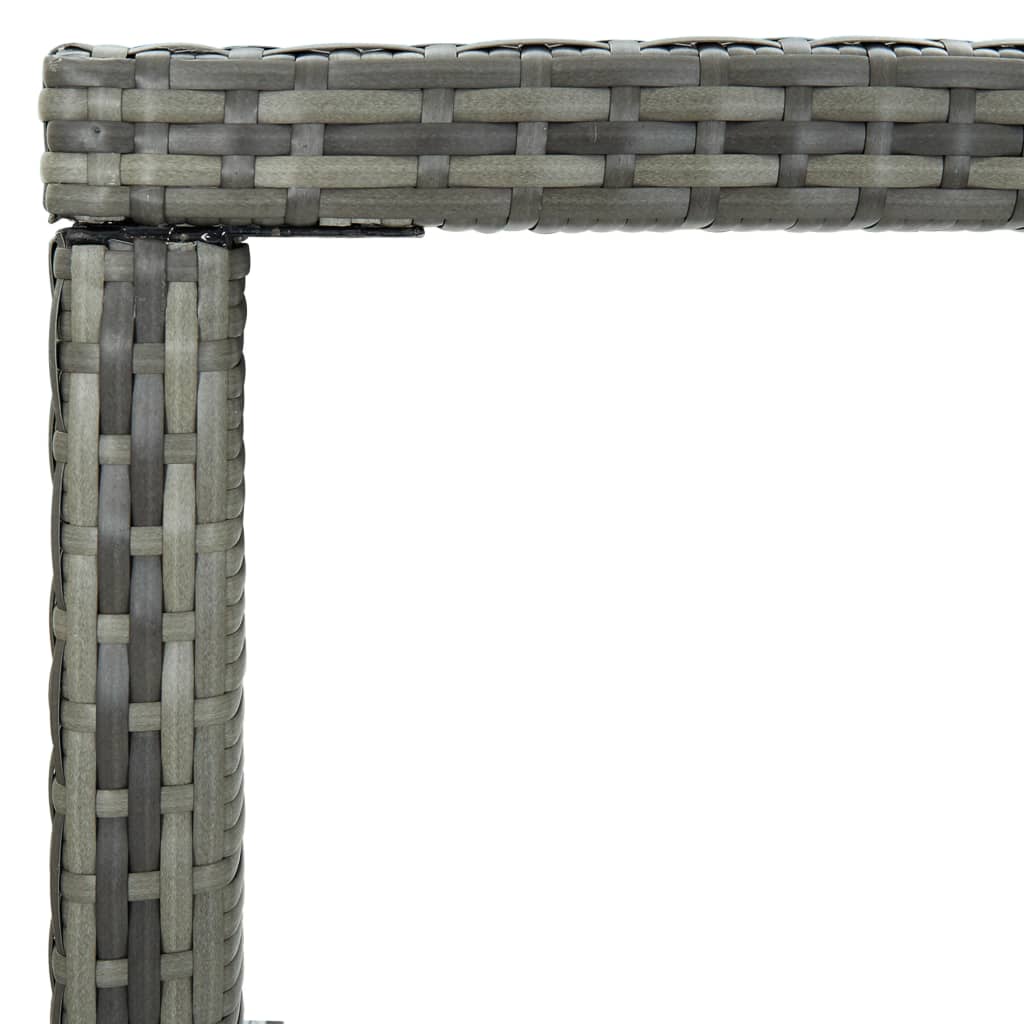 Hagebarbord grå 130x60x110 cm polyrotting og glass