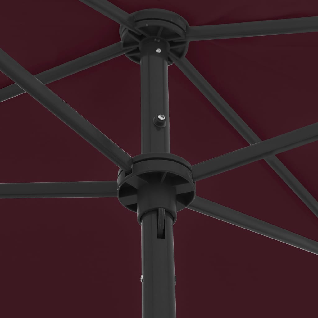 Strandparasoll vinrød 180x120 cm