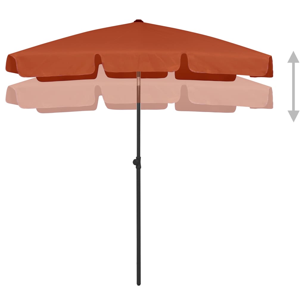 Strandparasoll terrakotta 180x120 cm