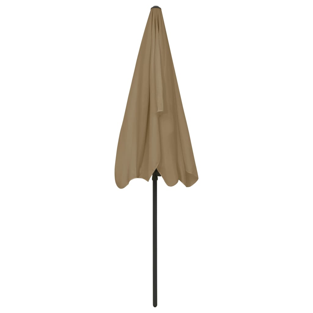 Strandparasoll gråbrun 200x125 cm