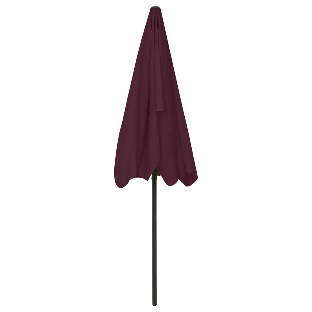 Strandparasoll vinrød 200x125 cm
