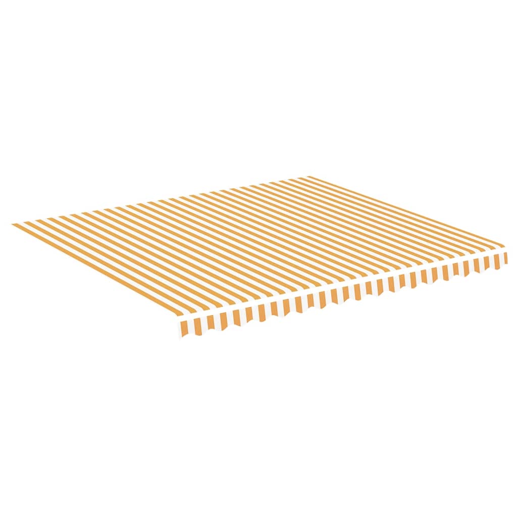 Erstatningsduk for markise gul og hvit 4x3,5 m