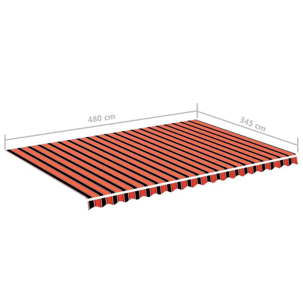 Erstatningsduk for markise oransje og brun 5x3,5 m