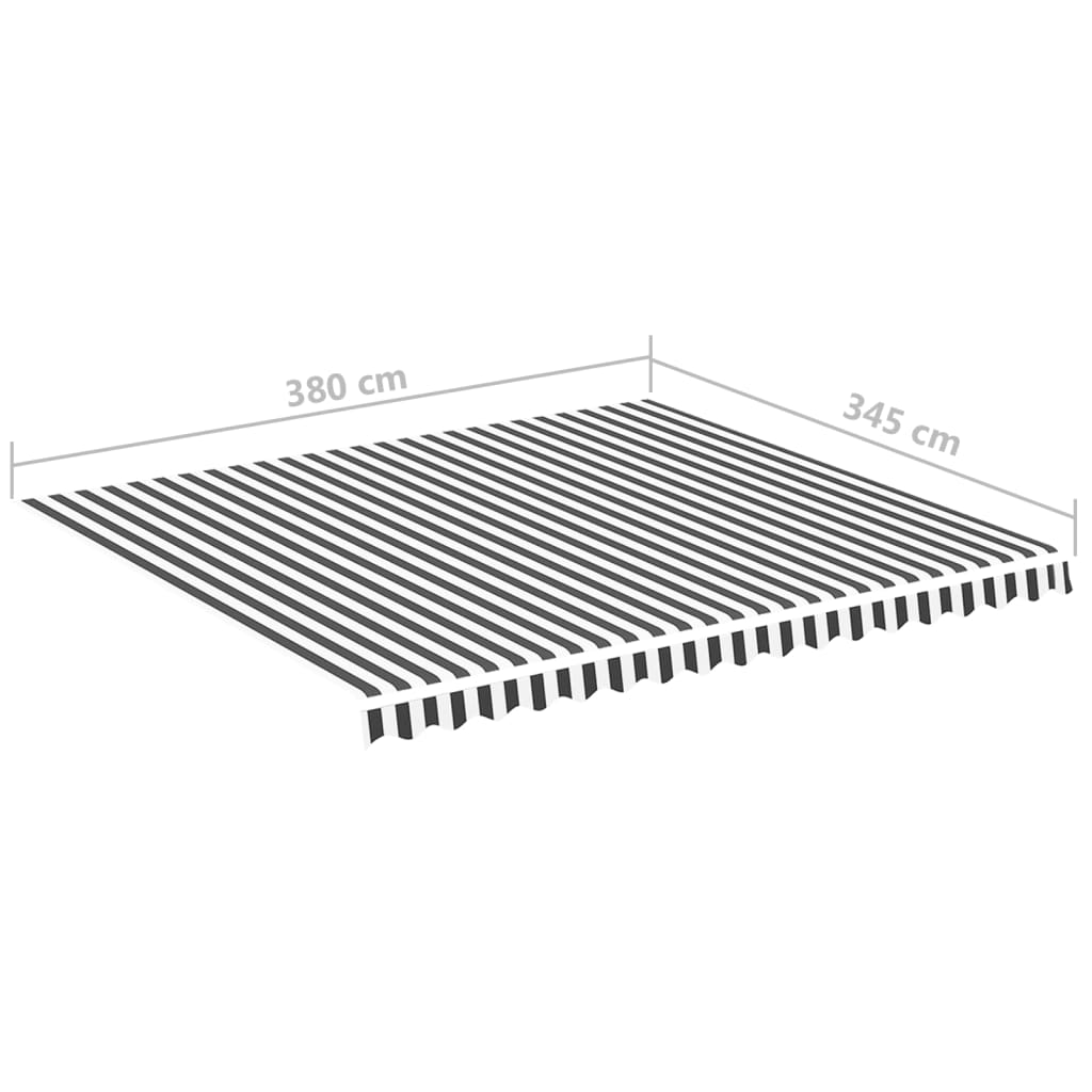 Erstatningsduk for markise antrasitt og hvit 4x3,5 m