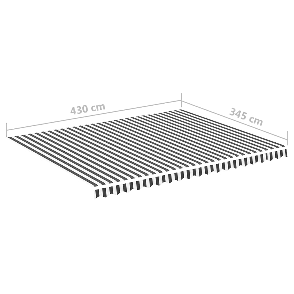 Erstatningsduk for markise antrasitt og hvit 4,5x3,5 m