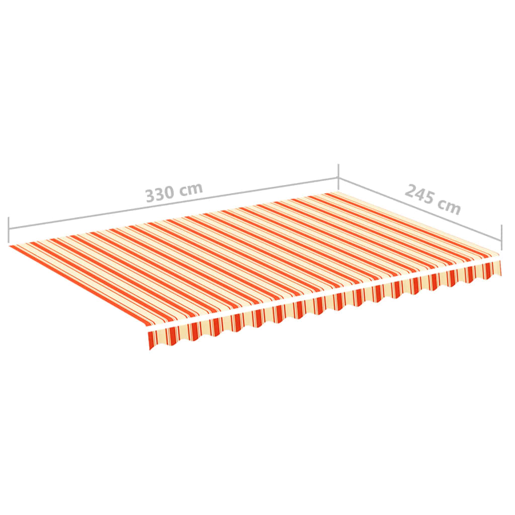 Erstatningsduk for markise gul og oransje 3,5x2,5 m