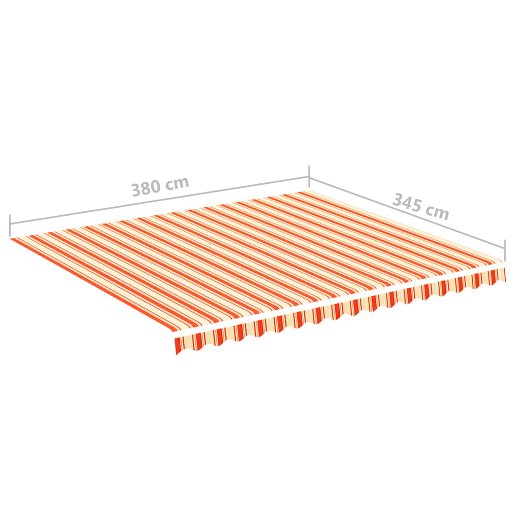Erstatningsduk for markise gul og oransje 4x3,5 m