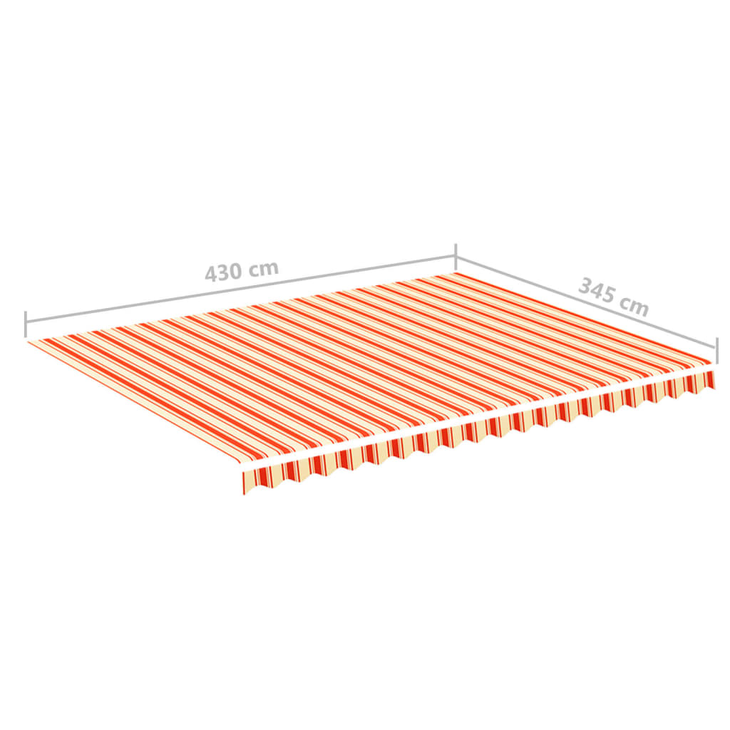 Erstatningsduk for markise gul og oransje 4,5x3,5 m