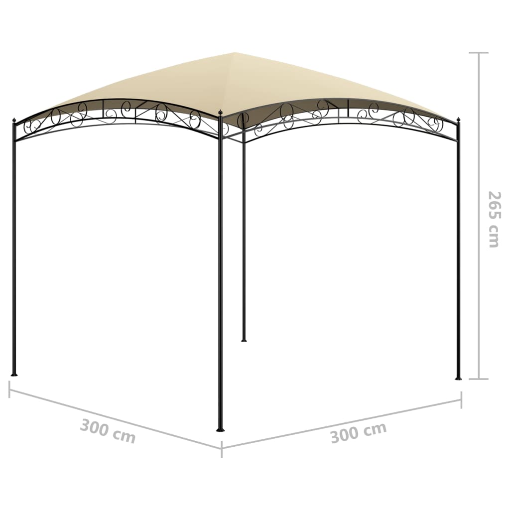 Paviljong 3x3x2,65 m kremhvit 180 g/m²