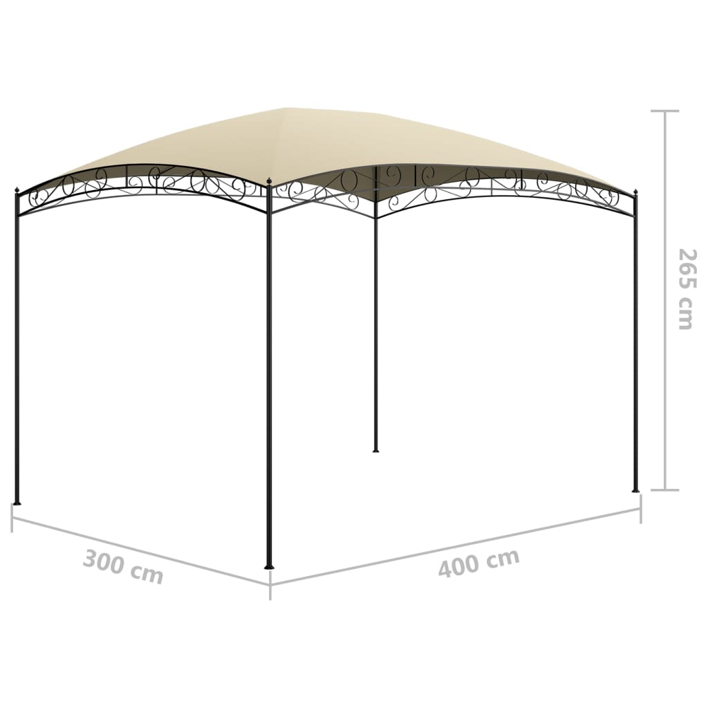 Paviljong 3x4x2,65 m kremhvit 180 g/m²