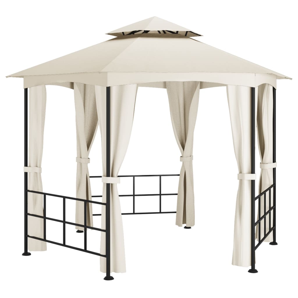 Paviljong med sidevegger 3,1x2,7 m kremhvit