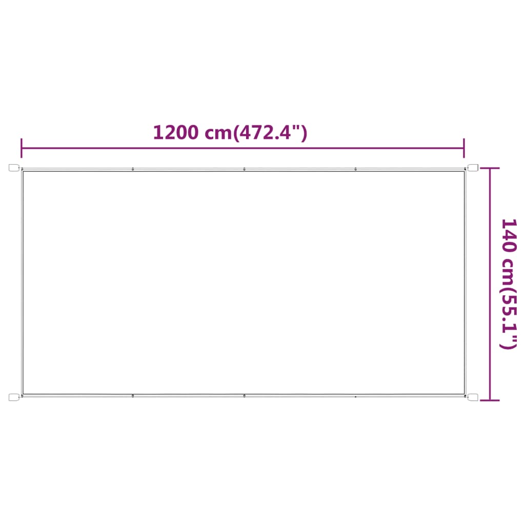 Vertikal markise hvit 140x1200 cm oxford stoff