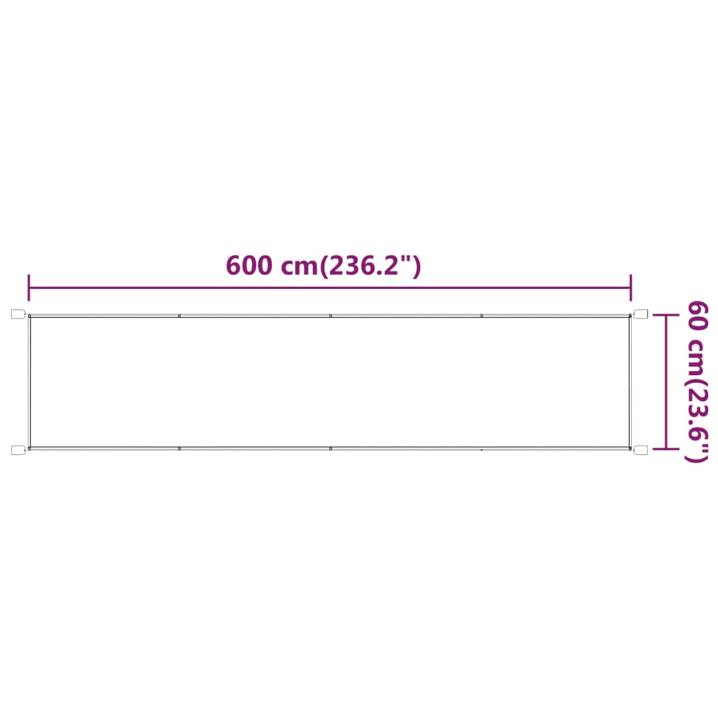 Vertikal markise antrasitt 60x600 cm oxford stoff