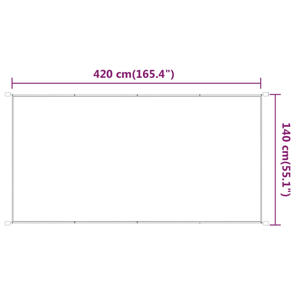 Vertikal markise antrasitt 140x420 cm oxford stoff