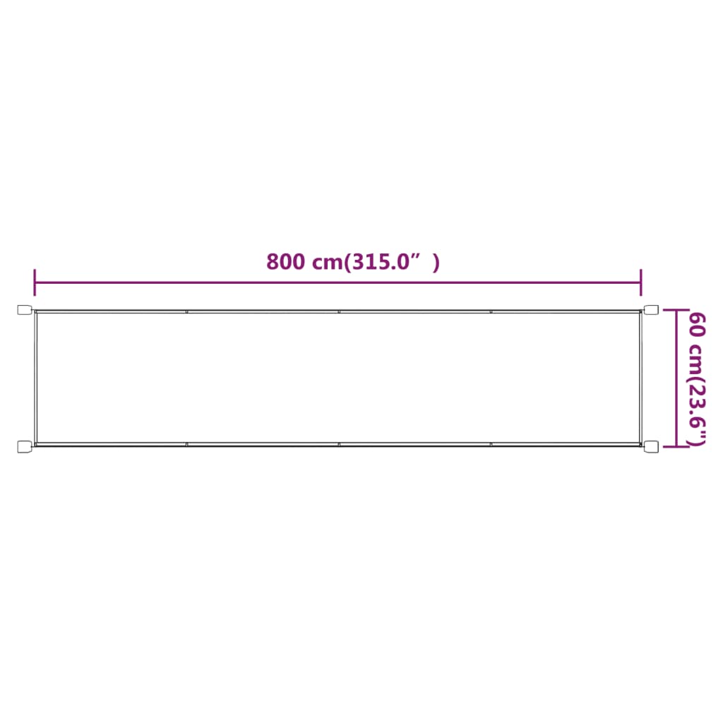 Vertikal markise terrakotta 60x800 cm oxfordstoff