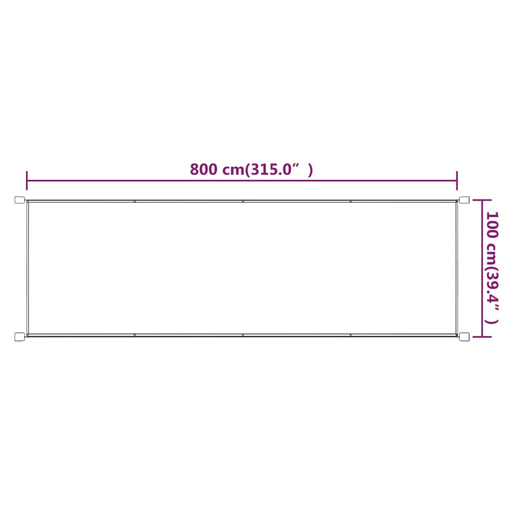 Vertikal markise terrakotta 100x800 cm oxford stoff