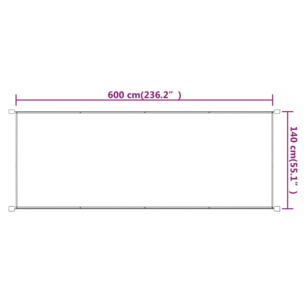 Vertikal markise terrakotta 140x600 cm oxfordstoff