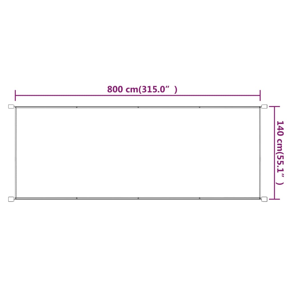 Vertikal markise terrakotta 140x800 cm oxford stoff